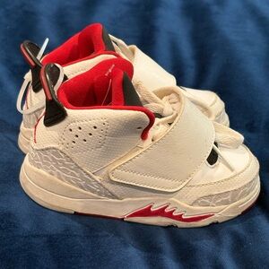 Jordan High-Top White and Red Sneakers